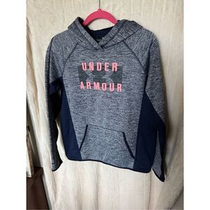 Under Armour Blue Heather Coldgear Pull Over Hoodie Woman’s Size Medium